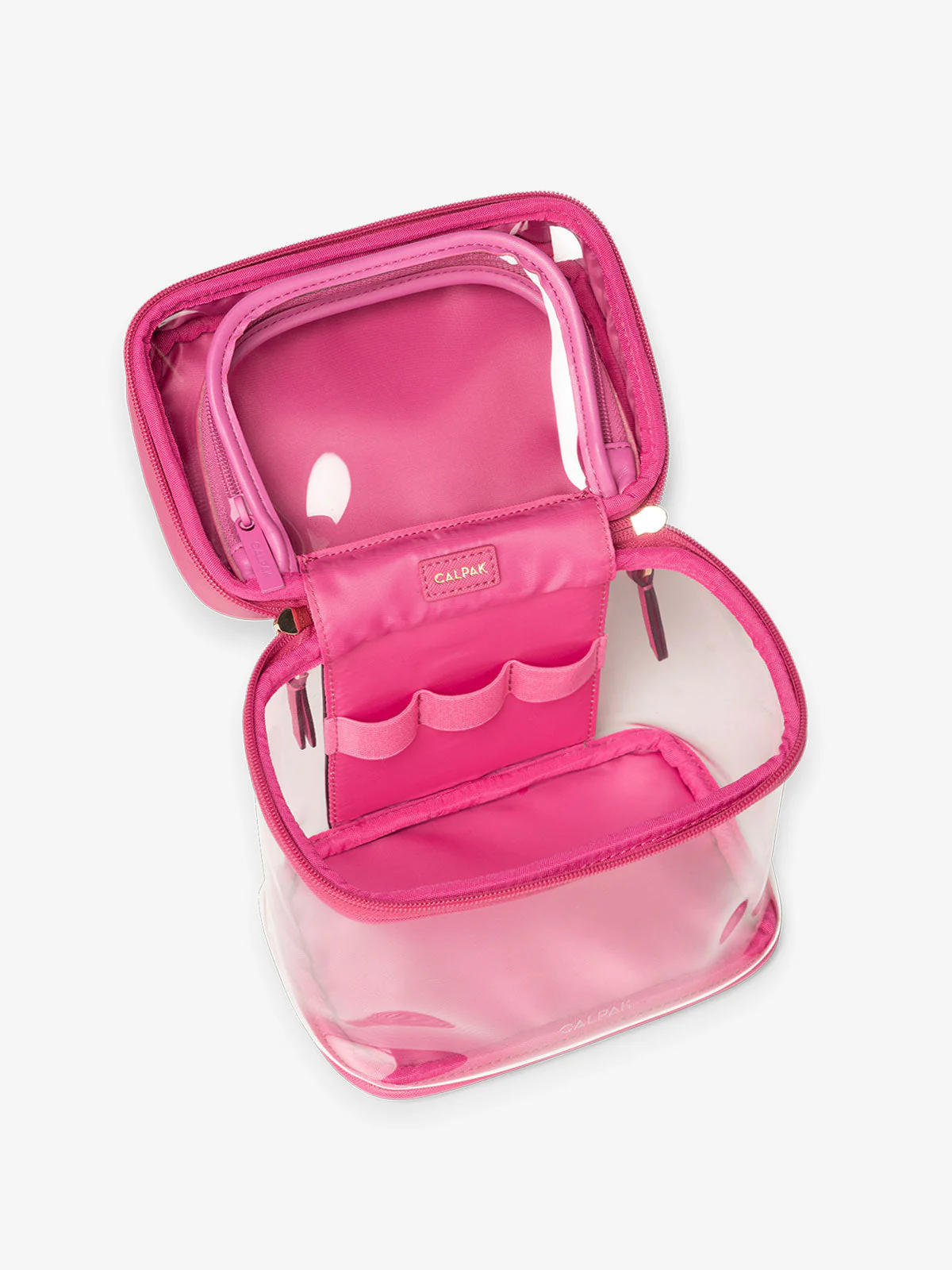 Clear Train Case with Top Compartment - Image 11
