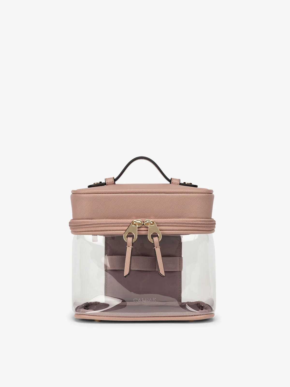 Clear Train Case with Top Compartment - Image 13