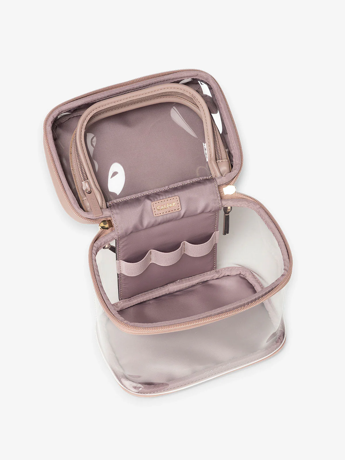 Clear Train Case with Top Compartment - Image 15