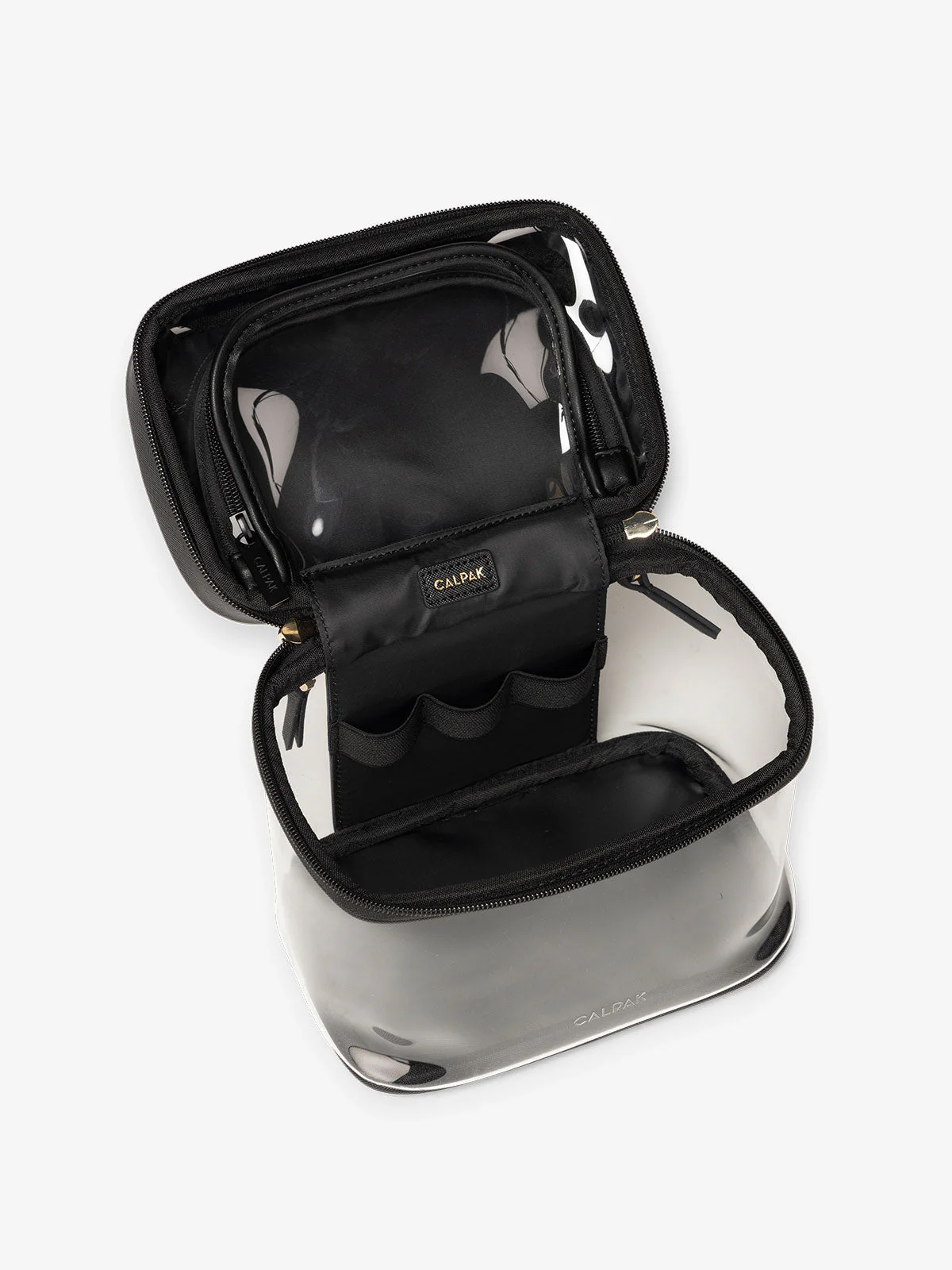 Clear Train Case with Top Compartment - Image 3