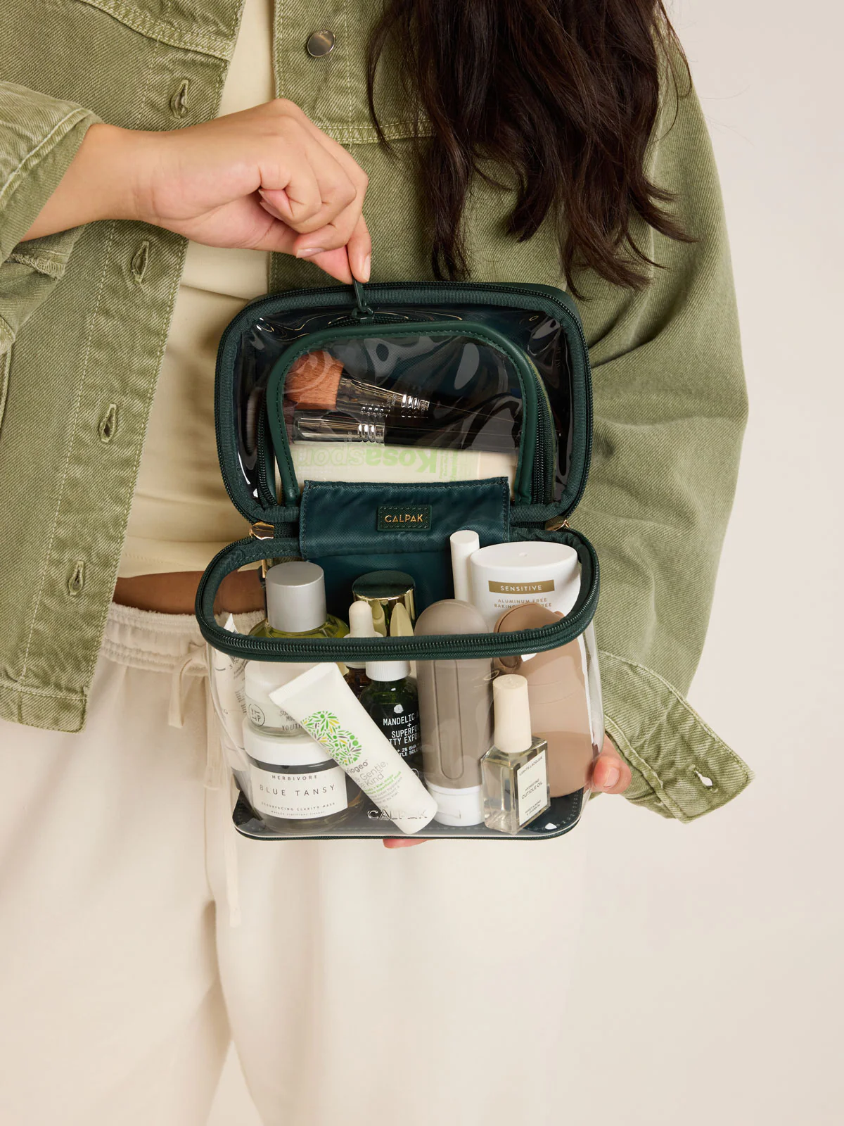 Clear Train Case with Top Compartment - Image 51